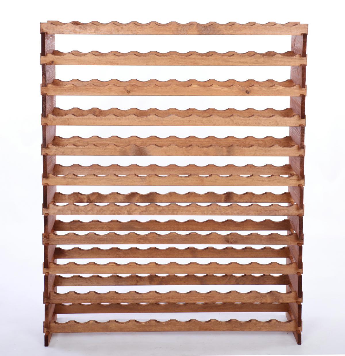 WEINREGAL VINOTECA FLEX PRO HxBxT 149x123x28cm 132 Flaschen auf 11 Ebenen Braun geölt - Braun, Holz (123/149/28cm) - PROREGAL