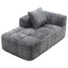 CHAISELONGUE Sofa Chenille mit Seitentaschen und Kissen 158/90/60 cm Grau - Grau, Textil (60/158/90cm) - Redom