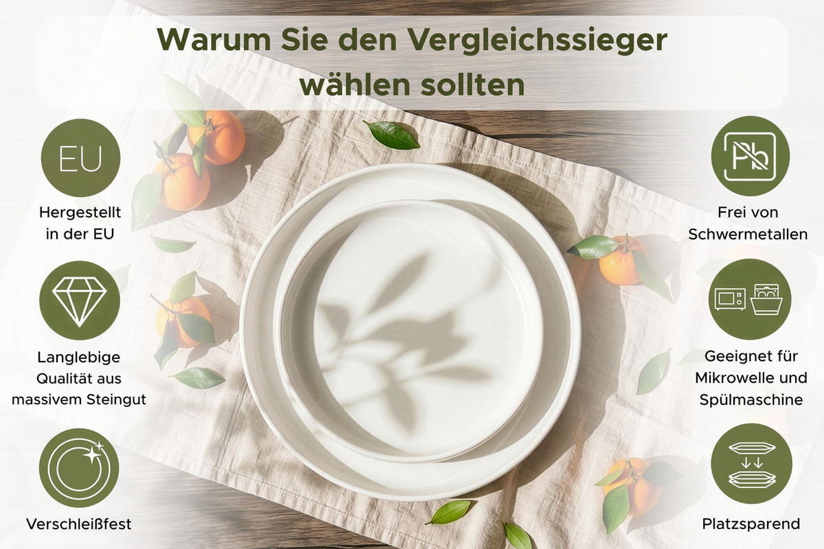 TAFELSERVICE VICTO 6 Personen 18-tlg Weiß matt - Weiß, Keramik (27/2/27cm) - KONSIMO®