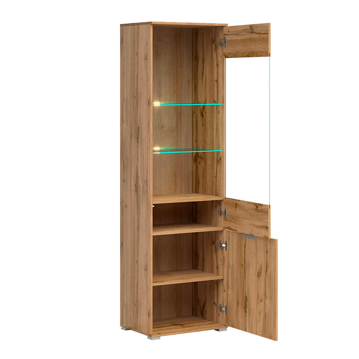 VITRÍNA Selma Dřevo - hnědá, kompozitní dřevo (56/195/41cm) - Petits-meubles