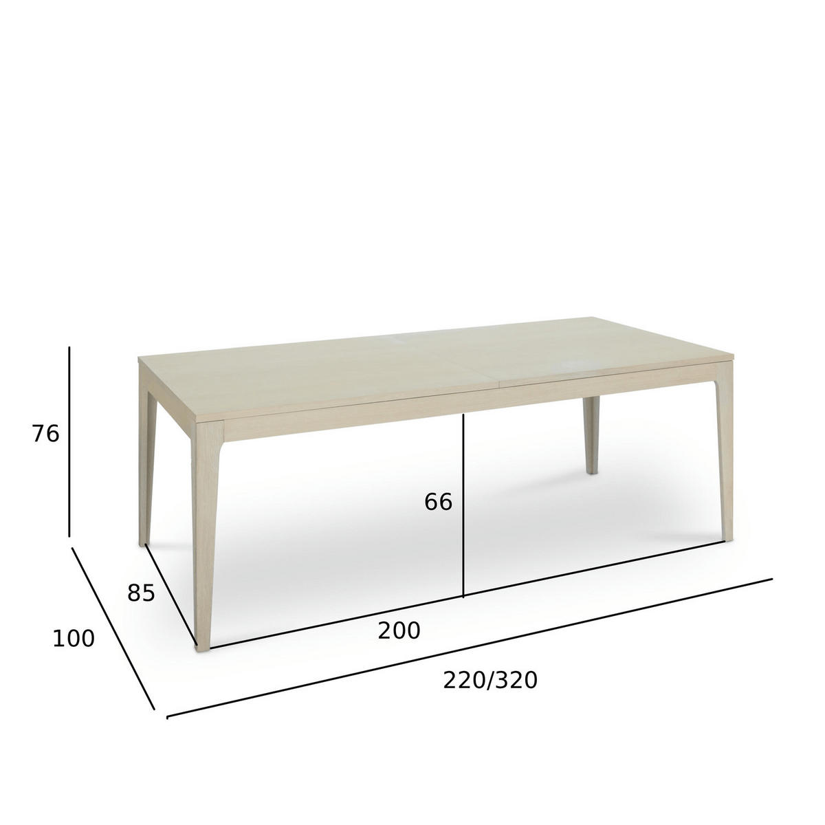 ESSTISCH ausziehbar 100/200/75 Eichefarben rechteckig - Eiche Bianco/Eichefarben, Holz/Holzwerkstoff (220/100/76cm) - Furnhouse