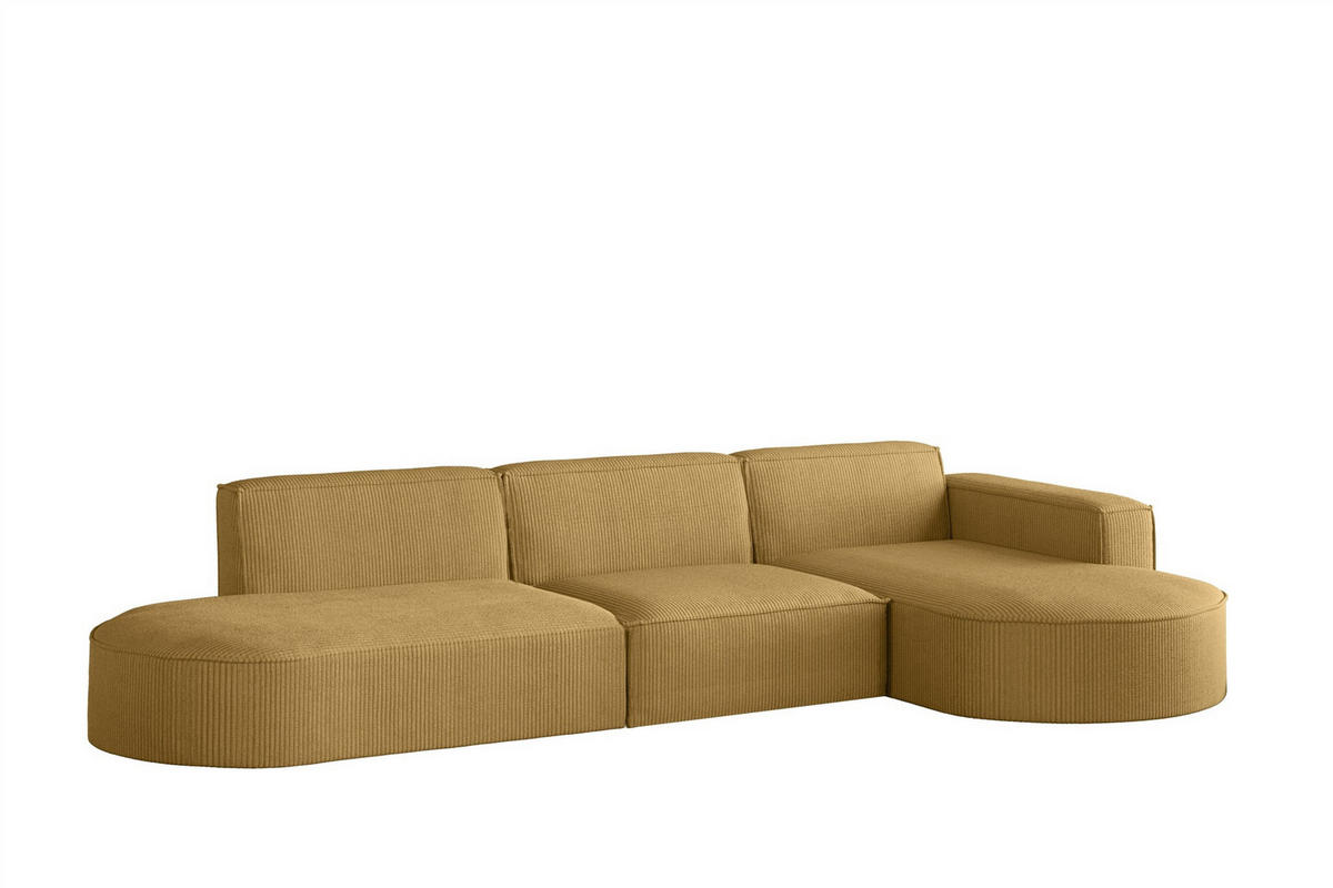 ECKSOFA Palma In Scala - Gelb, Holzwerkstoff/Textil (296/165cm) - Fun Möbel