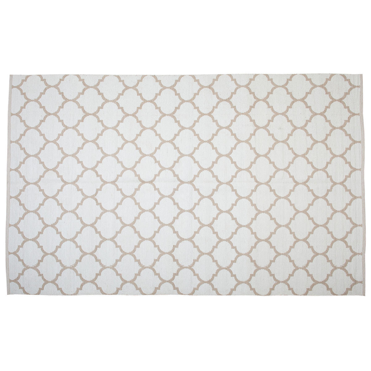 KURZFLOR-OUTDOOR-TEPPICH Aksu 230/160 cm - Weiß, Kunststoff (160/230cm) - Beliani