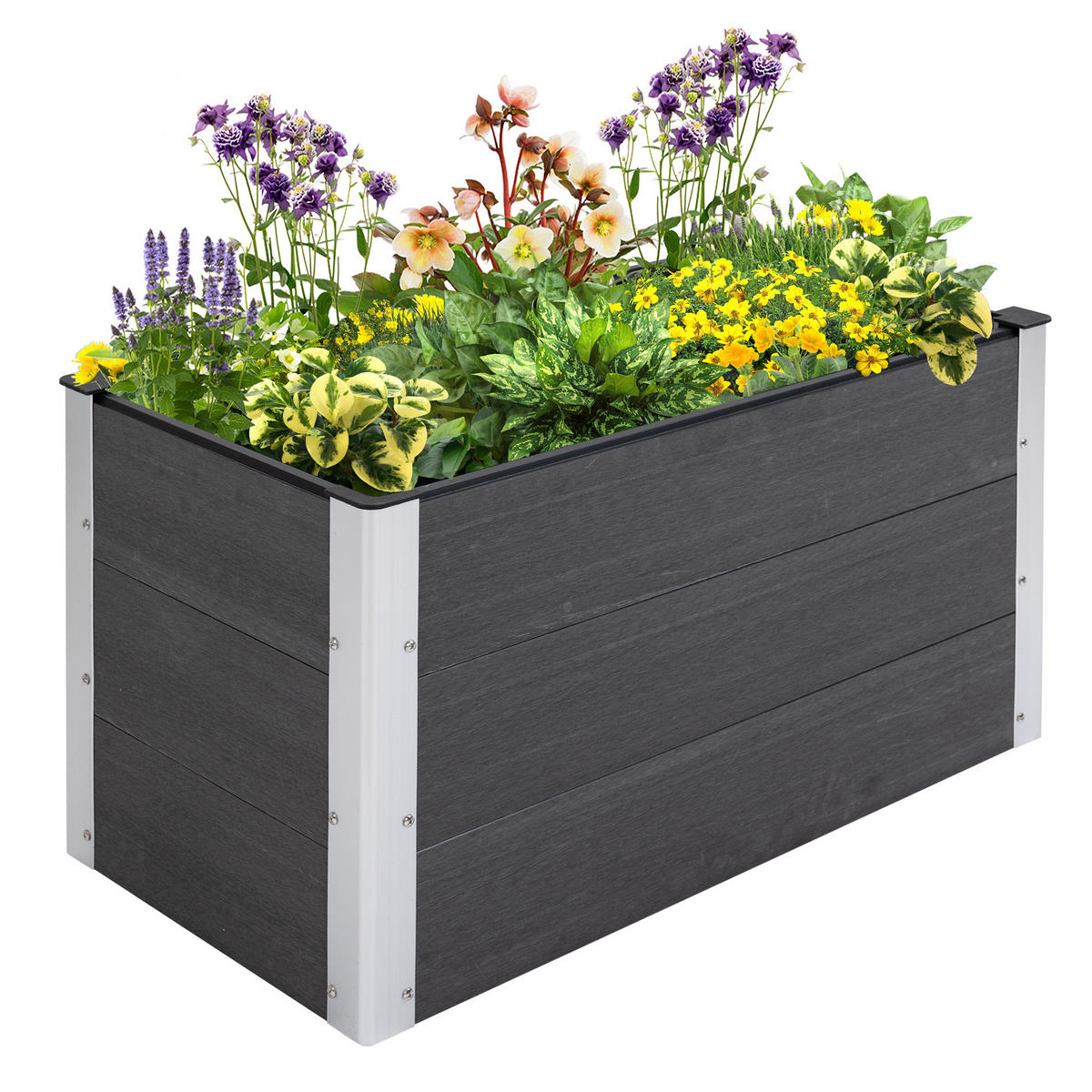 HOCHBEET DE-05317 Aluminium & WPC, ohne Boden Grau - Grau, Metall (100/55.5/50cm) - ComfortXL