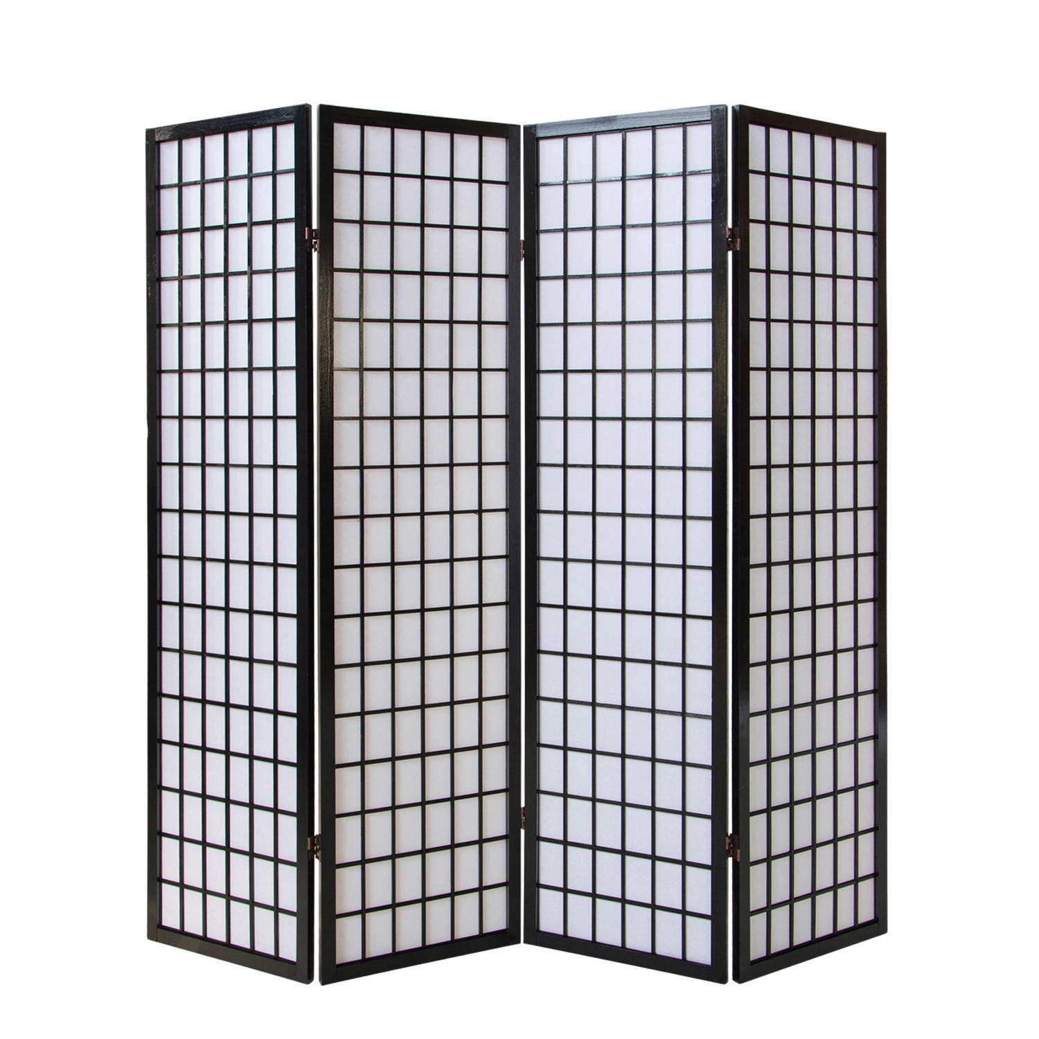 Homestyle4u Paravent Schwarz 176x175x2 cm