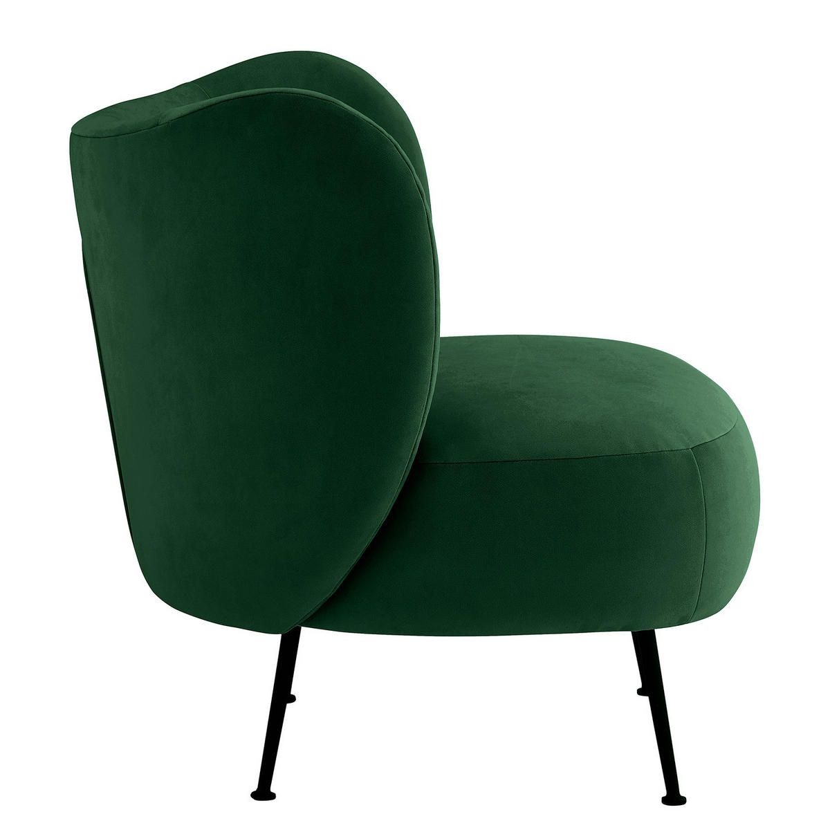 LOUNGESESSEL - Dunkelgrün/Schwarz, Textil/Metall (61/72/71cm) - home24