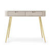 SCHMINKTISCH Zova Greige mit goldenen Beinen 110 cm - Taupe/Goldfarben, Holzwerkstoff/Metall (49/103/80cm) - Selsey