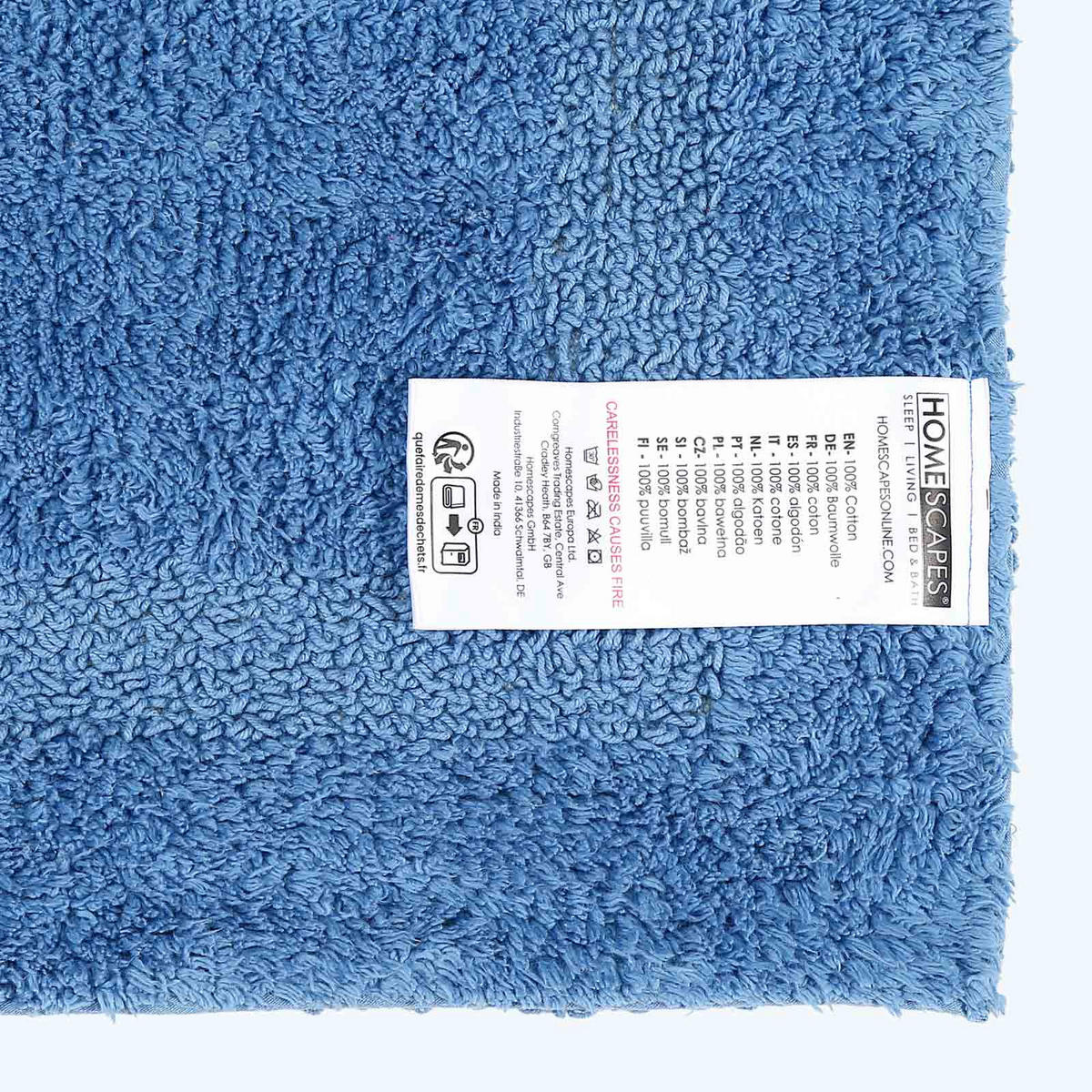BADEMATTE 50/80 cm, 100% Baumwolle, wendbar - Blau, Textil (50/80cm) - Homescapes