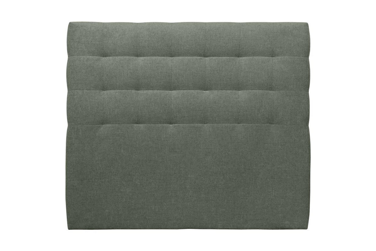 KOPFTEIL gepolstert - Gesteppt – Khakigrüner Stoff - 150 cm - Beige/Olivgrün, Holz (150/120/10cm) - Sommeil de Plomb