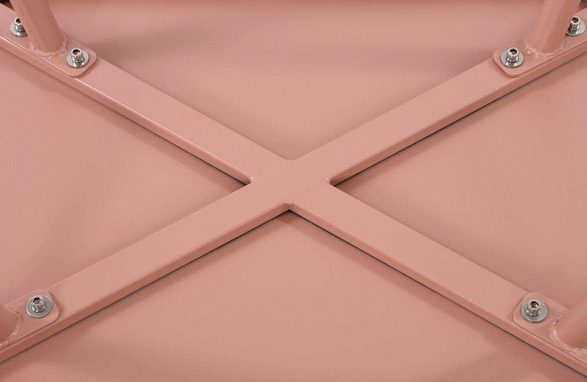 COUCHTISCH oval 80/45/45 cm Kunststoff pink - Pink, Kunststoff/Metall (45/80/45cm) - CLP