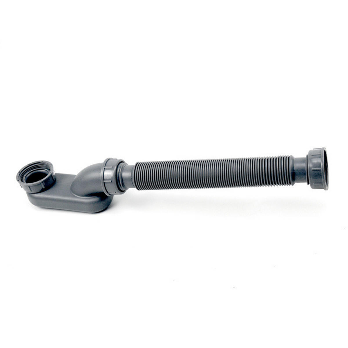 BADEWANNEN-ABLAUFSCHLAUCH – (28–74 cm) Geruchshemmende Ausführung - Grau, Kunststoff (30/7/12cm)