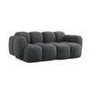 2-SITZER SOFA Chenille Stoff Grau - Dunkelgrau/Schwarz, Holzwerkstoff/Kunststoff (210/72/115cm) - Makamii