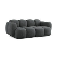 2-SITZER SOFA Chenille Stoff Grau - Dunkelgrau/Schwarz, Holzwerkstoff/Kunststoff (210/72/115cm) - Makamii