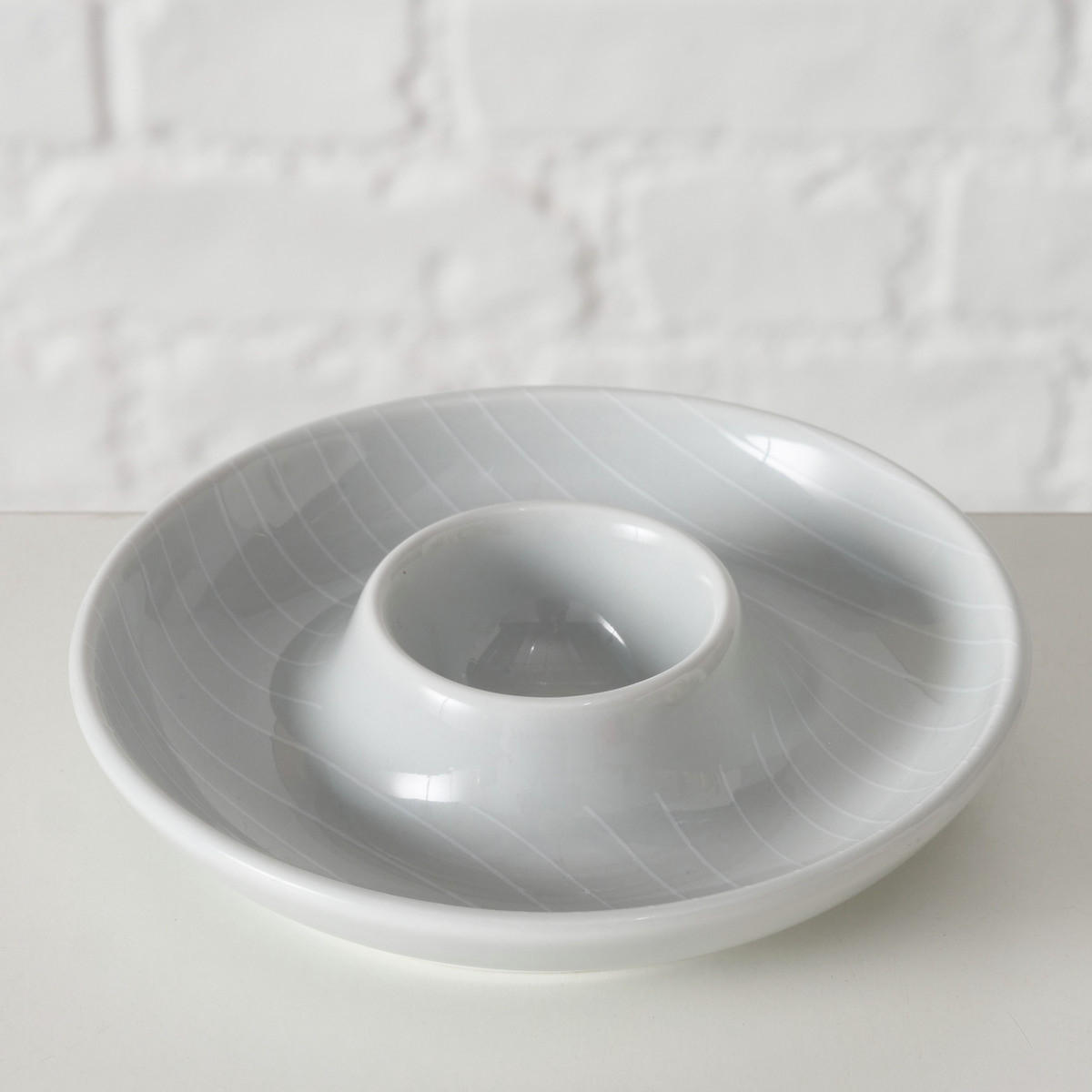 EIERBECHER Bergen - Grau, Keramik (12.8/2.8/12.8cm) - Boltze Home