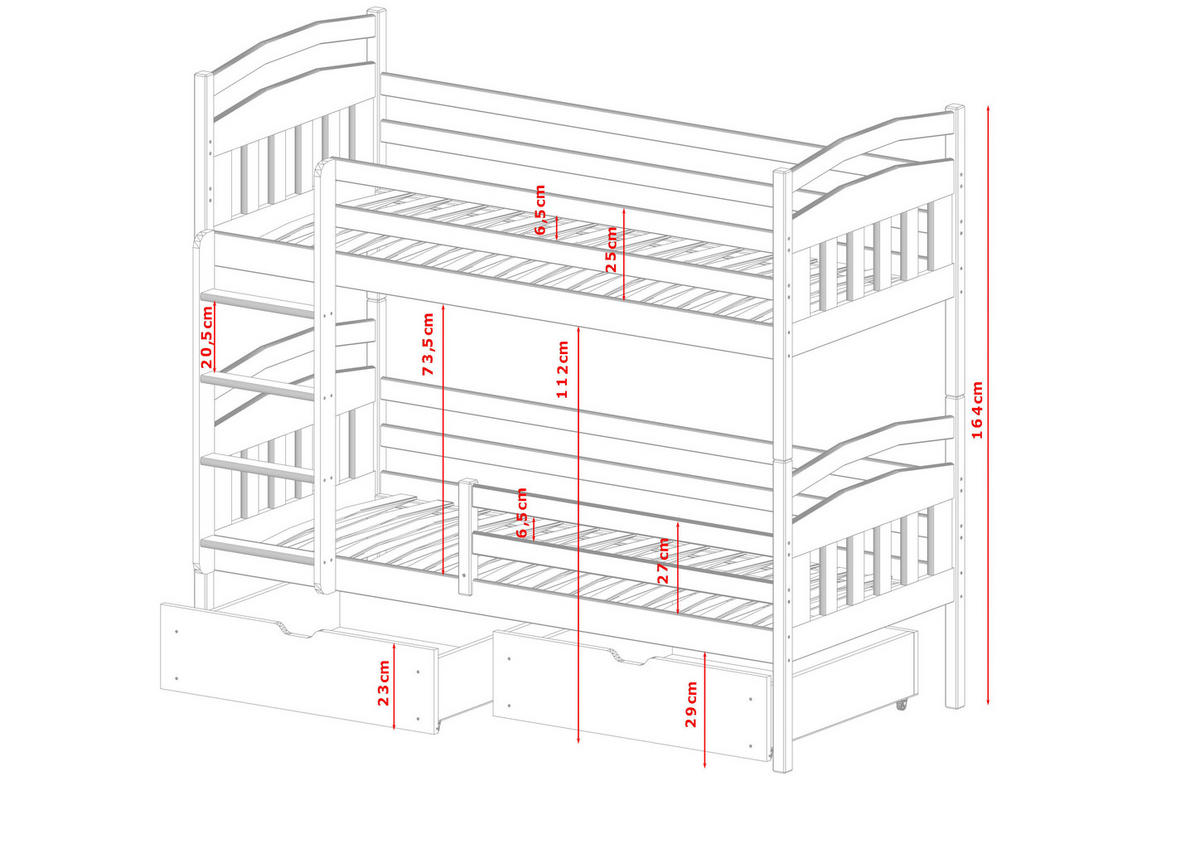 ETAGENBETT WEIß - Weiß, Holz (90/200cm) - FURNLUX
