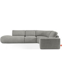 ECKSOFA LINKS ZUCCO, Dunkelaschgrau - Dunkelgrau, Holz/Holzwerkstoff (224/373cm) - KONSIMO®