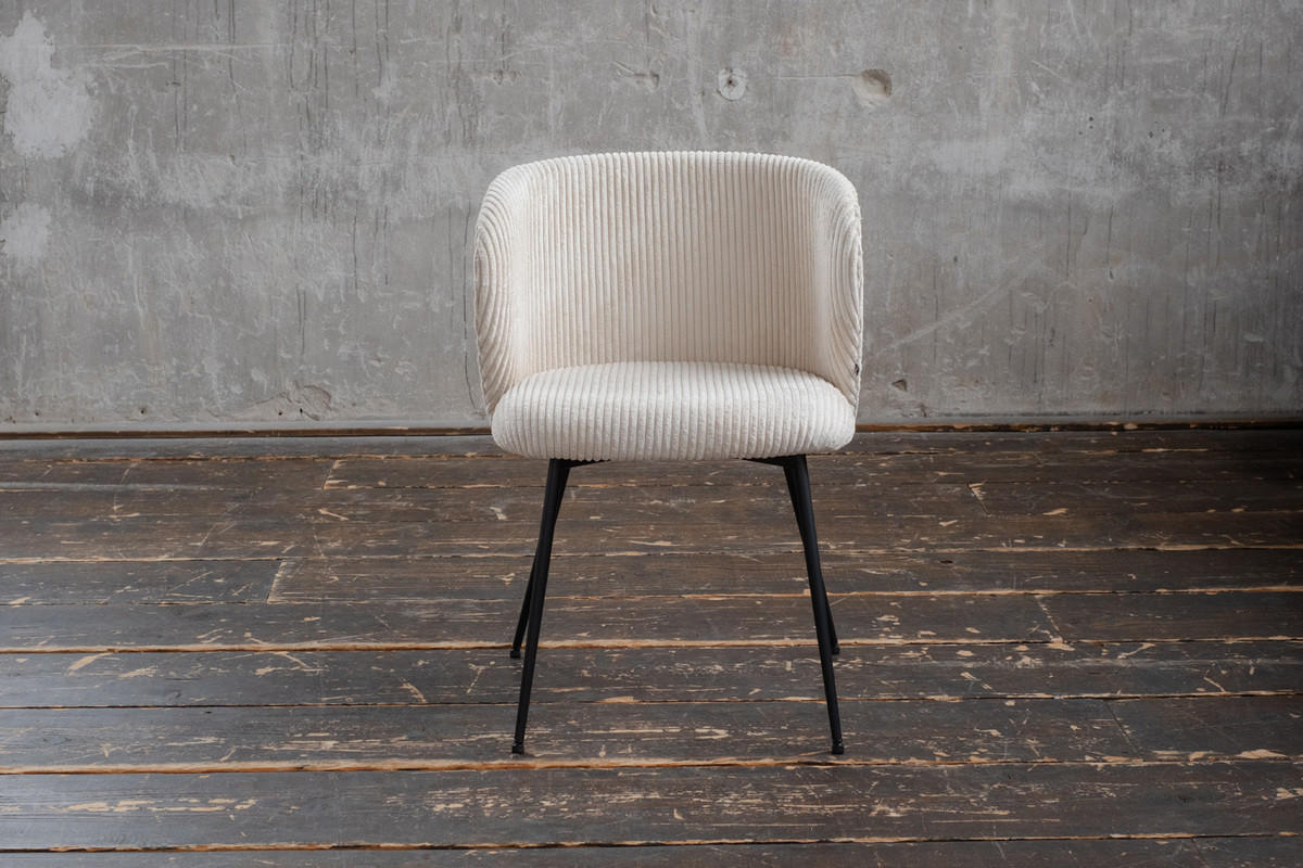 ESSZIMMERSTUHL LENA Cremeweiß Cord - Creme, Textil (54/78/53cm) - KAWOLA