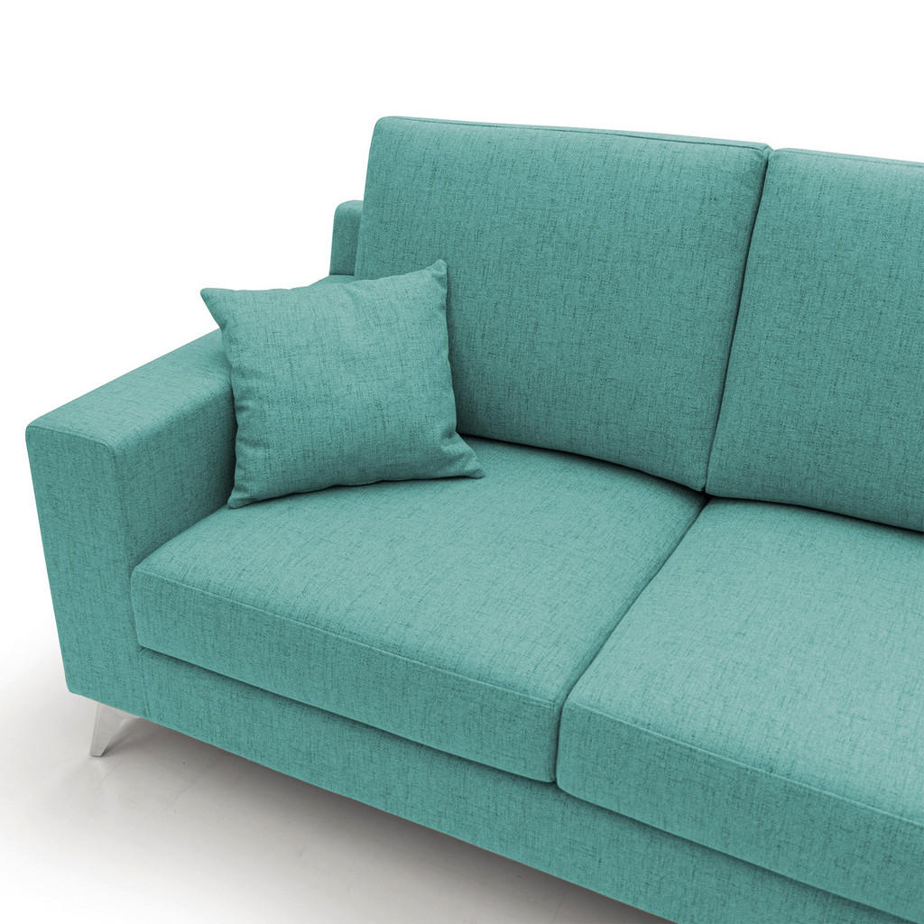 Thumbnail - Divani.store Linearsofa, Grün, Textil, 206x95x91 cm, Wohnzimmer, Sofas & Couches, Sofas