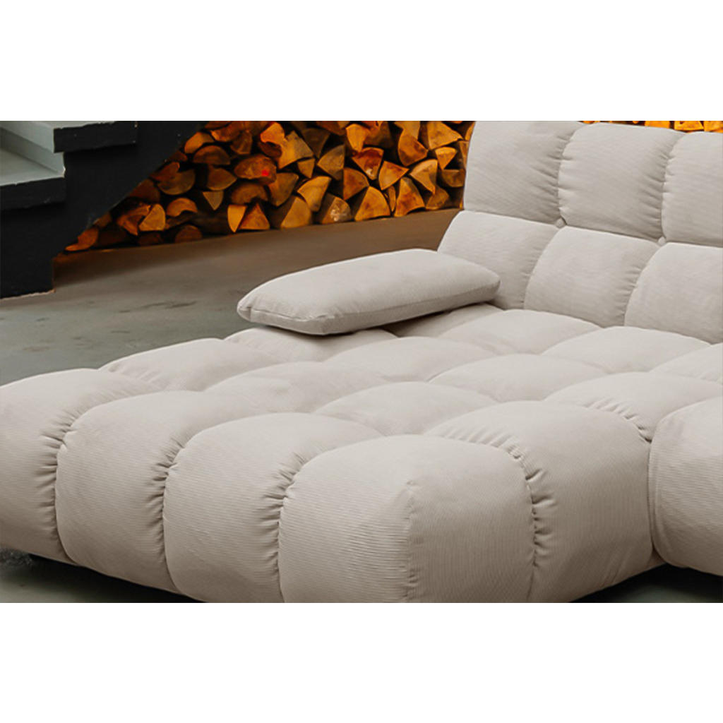Thumbnail - Kawola Ecksofa, Beige, Textil, Echtholz, 3-Sitzer, Füllung: Kaltschaum, Ottomane links, 290x178 cm, Wohnzimmer, Sofas & ...