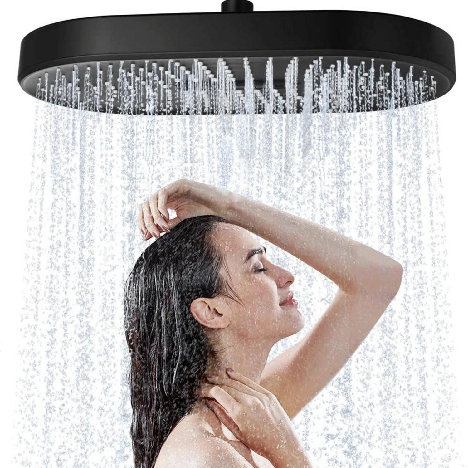 DUSCHKOPF Regendusche 35 cm Schwarz - Schwarz, Kunststoff (20/12.7/35cm)