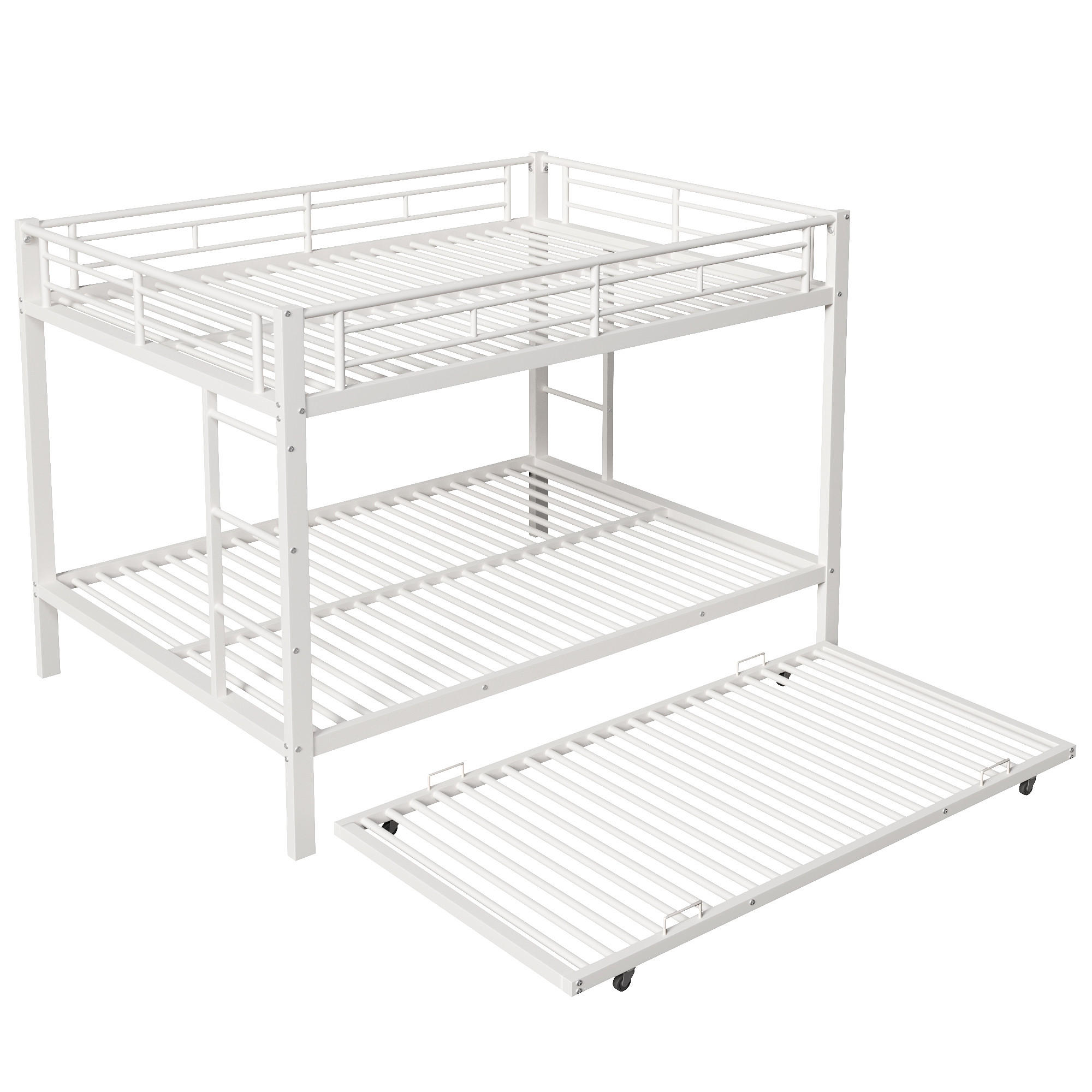 ETAGENBETT 140/200 cm Weiß mit Ausziehbett 90/190 cm - Weiß, Metall (140/200cm) - Oxeza