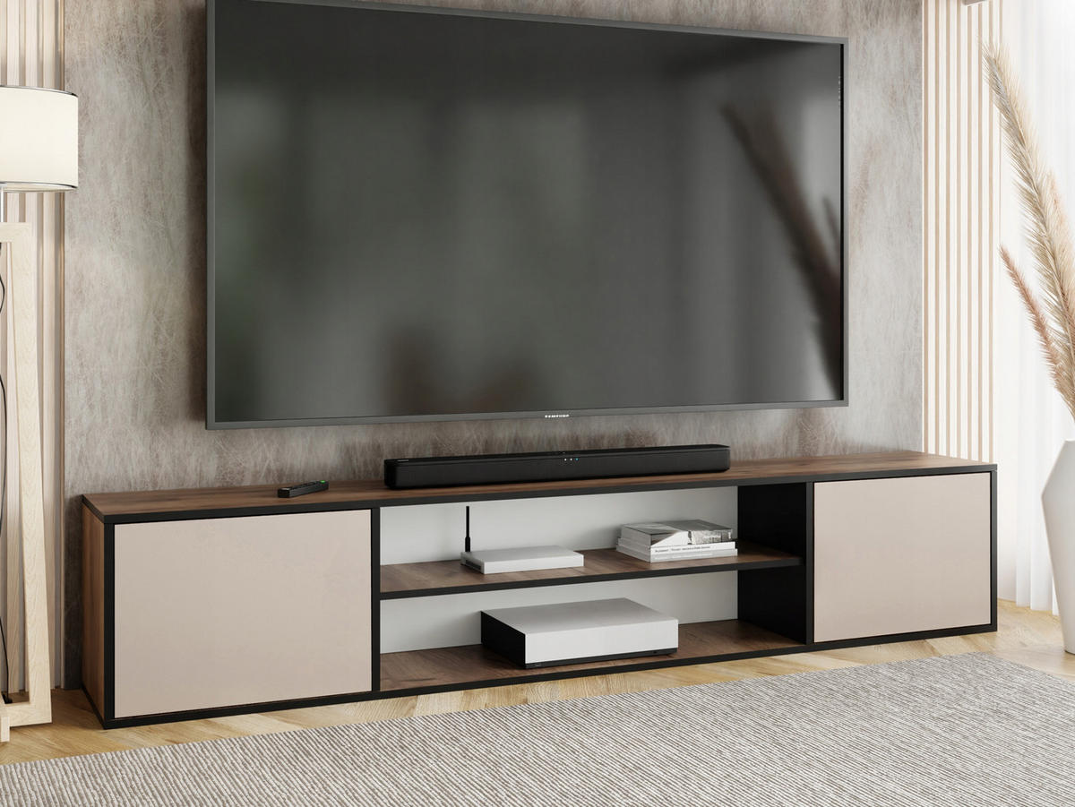 TV-LOWBOARD EDI 4 Craft Gold Eiche / Kaschmir – 2-türig - Honigeiche/Kaschmir, Holzwerkstoff (206.4/42/38.9cm)