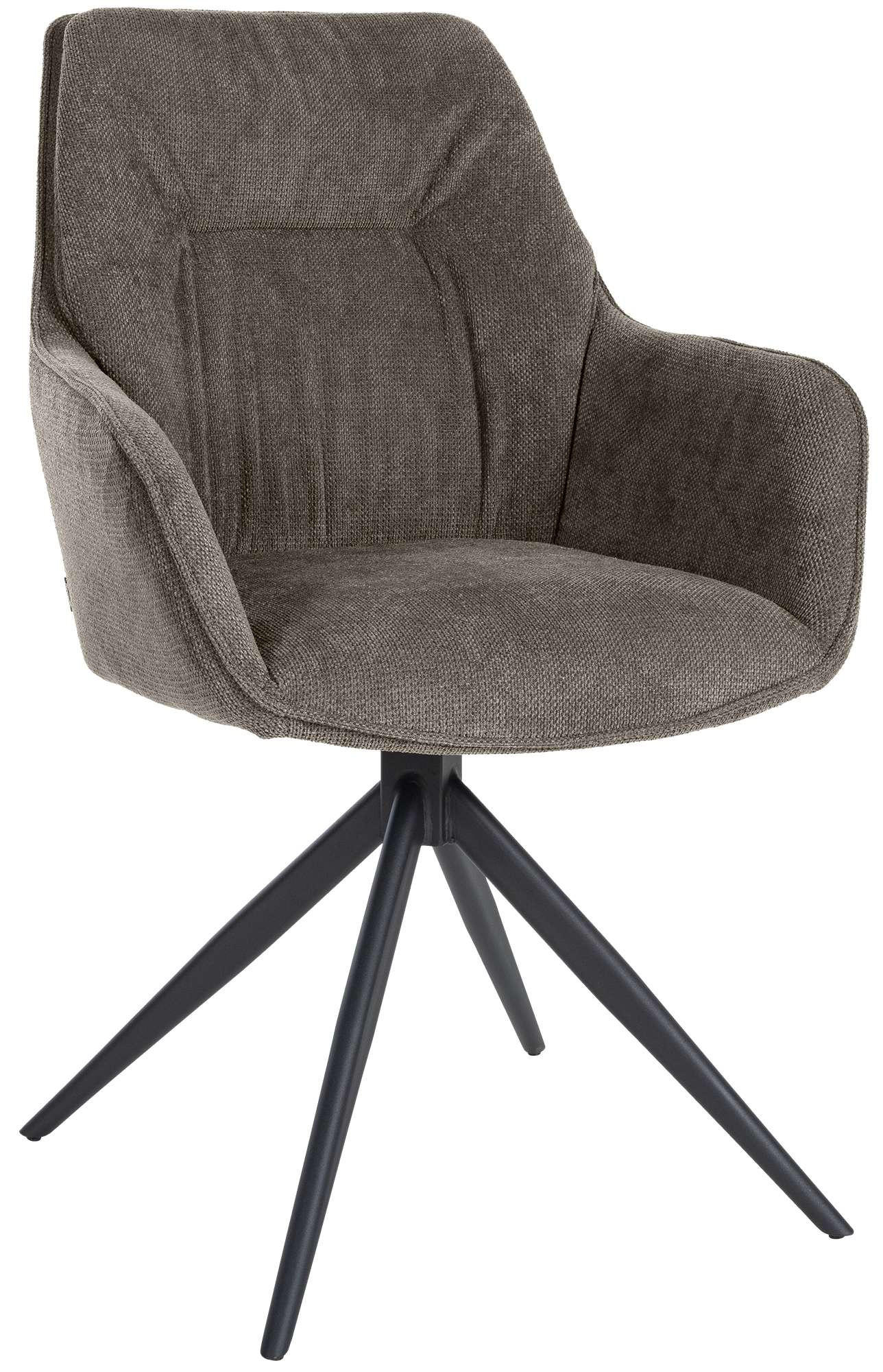 ARMLEHNENSTUHL Metall dunkelgrau - Dunkelgrau/Schwarz, Textil/Metall (58/91/62cm) - CLP