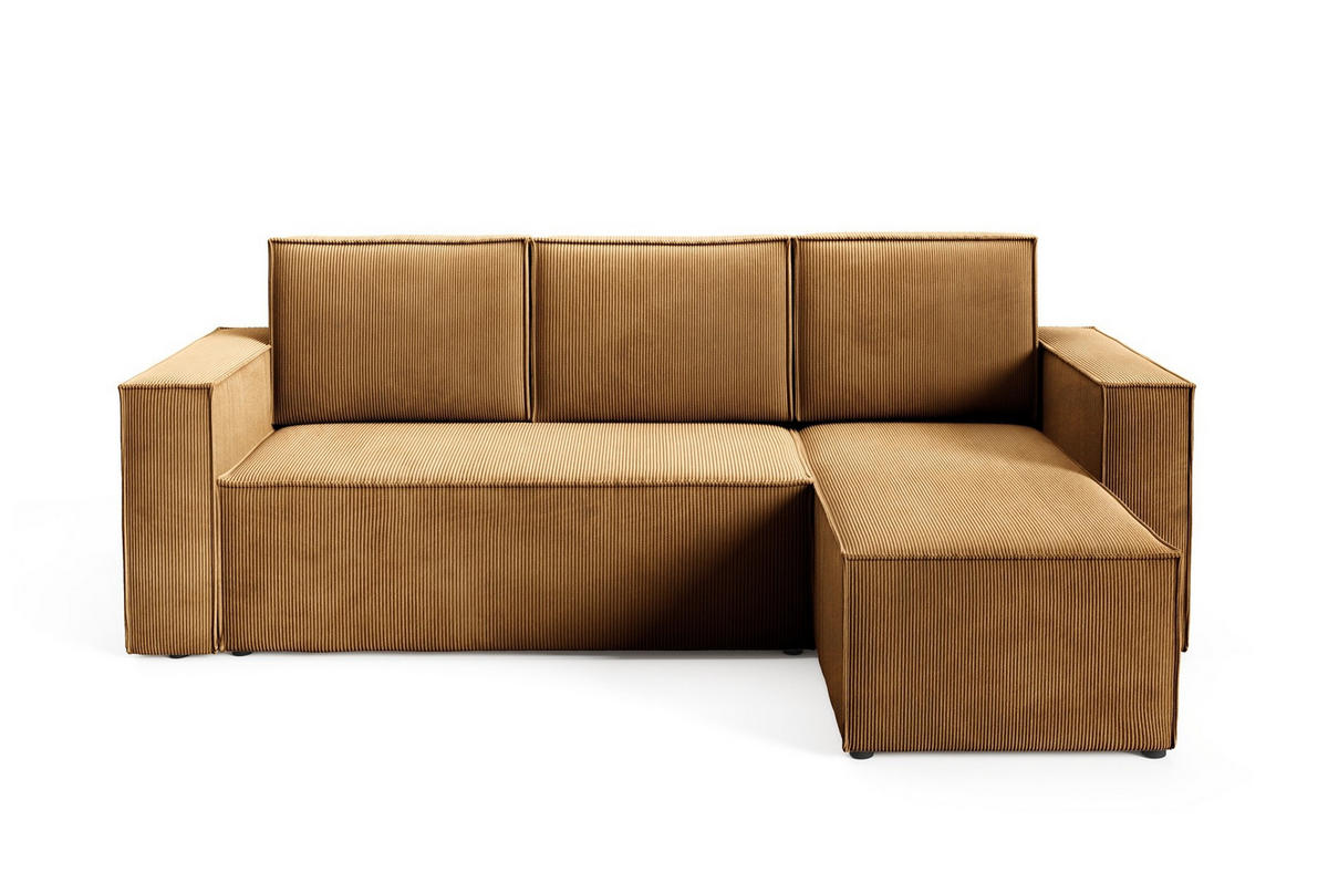 ECKSOFA Roda Gelb, Cord-Ecksofa mit Schlaffunktion - Gelb, Holzwerkstoff/Textil (248/150cm) - Bettso