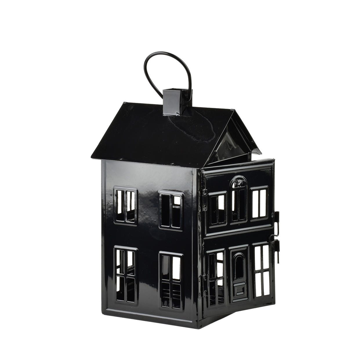 LATERNENHAUS Roger Schwarz 14,8x14,3xh26,8 cm Metall - Schwarz, Metall (14.3/26.8/14.8cm) - Mondex