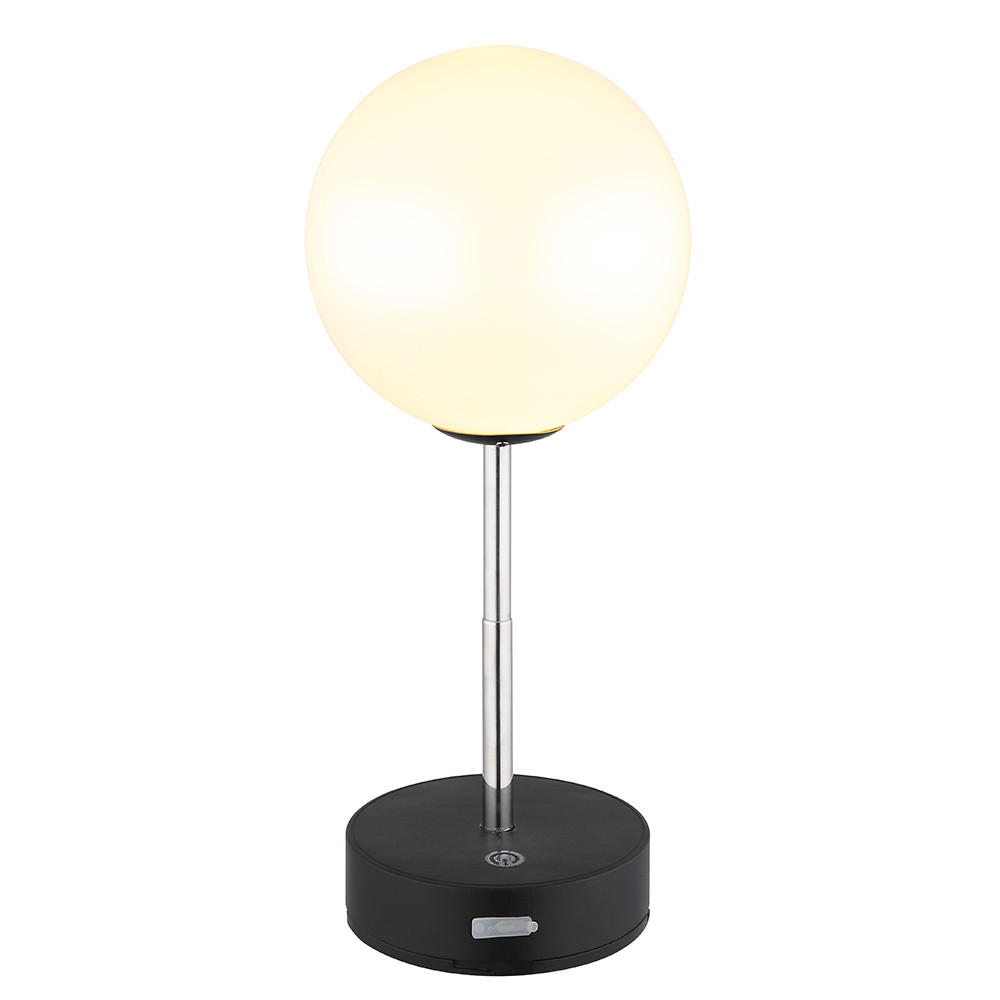 LED TISCHLEUCHTE Edelstahl Schwarz - Schwarz, Metall (12/12/28cm) - Globo Lighting