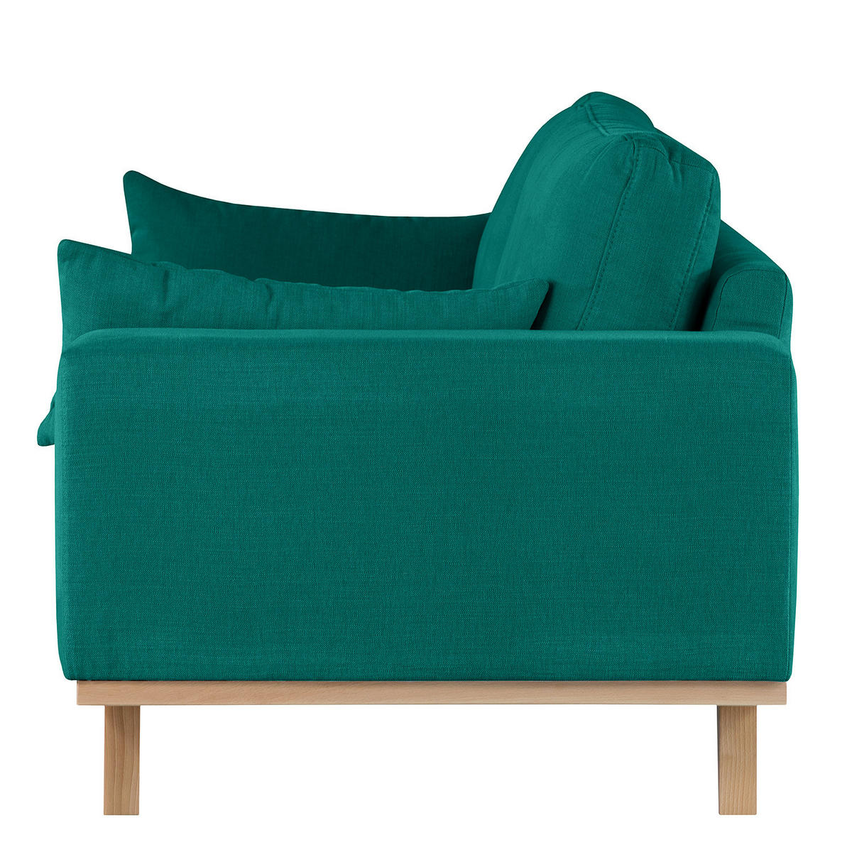 3-SITZER SOFA - Buchefarben/Petrol, Buchenholz/Textil (237/81/88cm) - home24