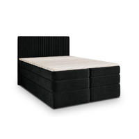 BOXSPRINGBETT FELBIO 140x200 cm mit Matratze und Topper - Schwarz - Schwarz, Holz (140/200cm) - MASSENO