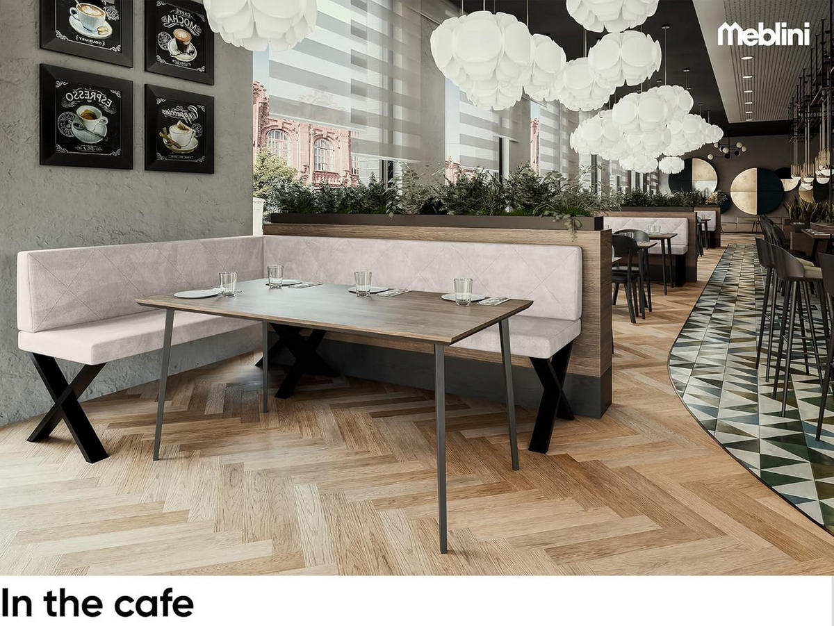 ECKBANK ERIC_X - Beige, Textil (142/196cm) - Meblini
