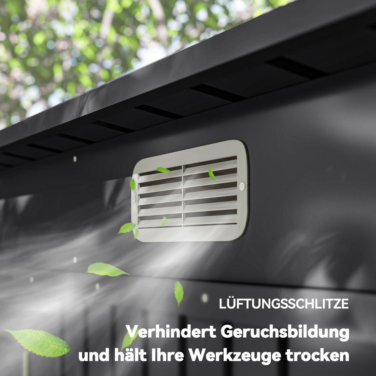 GERÄTEHAUS aus Stahl, 2,7 m² Geräteschuppen mit Doppeltür, Schloss, UV-Schutz - Grau, Metall (121/183/249cm) - Outsunny