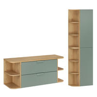 WASCHTISCHUNTERSCHRANK 120.4cm Oria 2er-Set Grün - Grün, Holzwerkstoff (120.4/50/45.8cm) - Petits-meubles