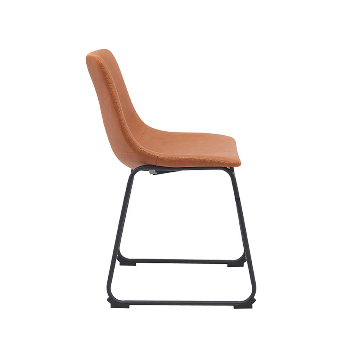 ESSZIMMERSTUHL Risto Braun 55/47/79 cm 2er-Set - Orange, Textil (47/79/55cm) - LABEL51