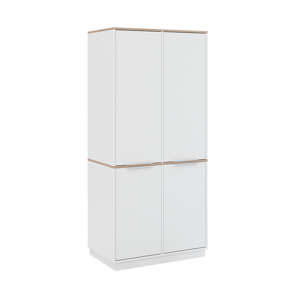 AKTENSCHRANK Betti Weiß 82 x 179 cm mit 6 Regale - Weiß/Sonoma Eiche, Holzwerkstoff (82/179/50cm) - Vicco