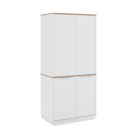 AKTENSCHRANK Betti Weiß 82 x 179 cm mit 6 Regale - Weiß/Sonoma Eiche, Holzwerkstoff (82/179/50cm) - Vicco