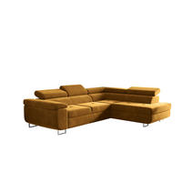 ECKSOFA mit Schlaffunktion und Bettkasten ATOM Senffarbe Rechts - Gelb, Holz/Textil (275/202cm) - Kaiser Möbel
