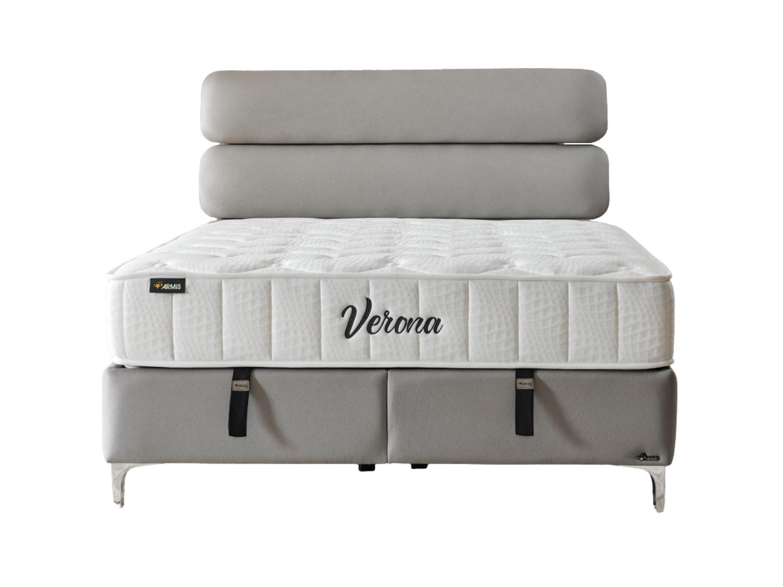 POLSTERBETT Verona 120x200 Grau - Grau, Textil/Metall (120/200cm) - Villa Möbel