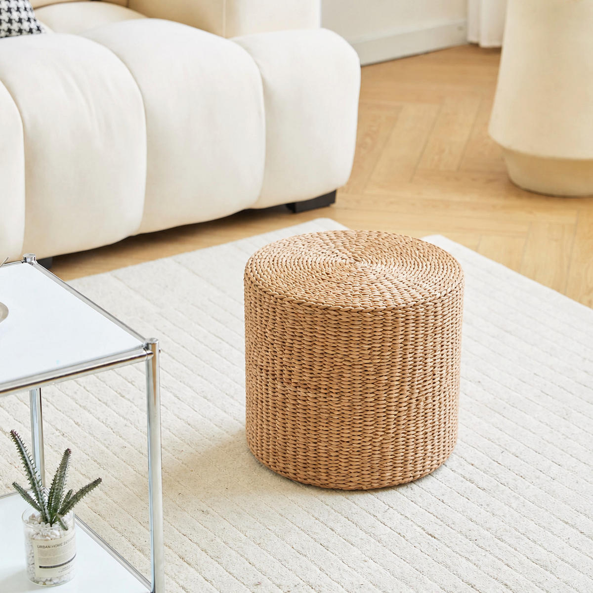 POUF Jute Braun - Braun, Textil (40/40/40cm) - Nordlys