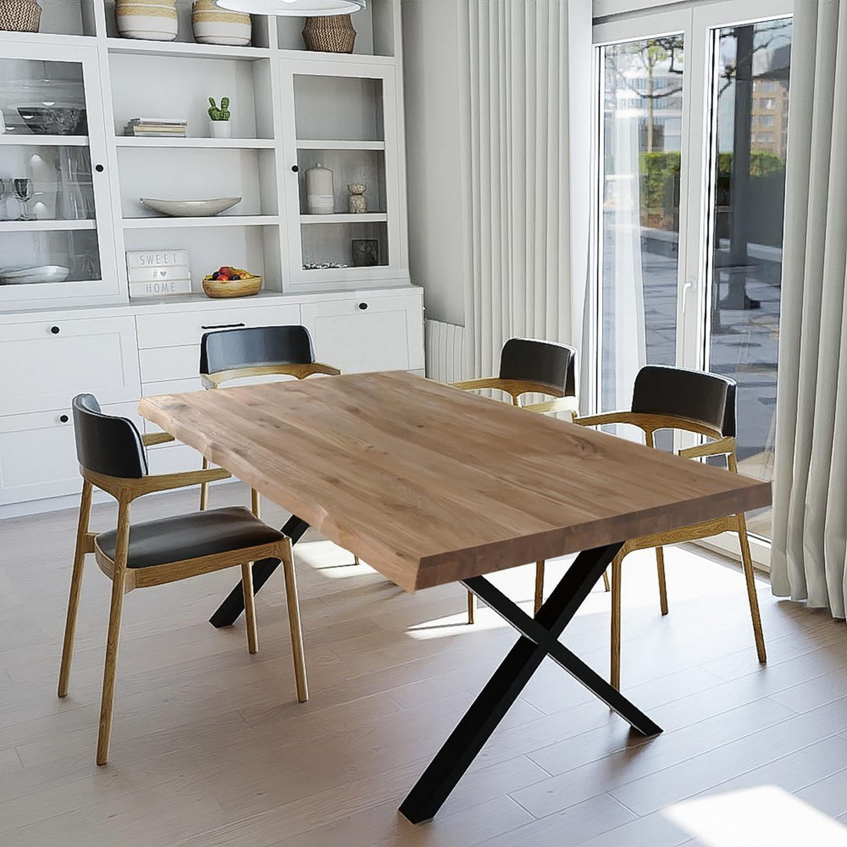 ESSTISCH CANTAL / 200x100 cm - Massive Eiche - Naturfarben, Holz (200/100/75cm) - Weber Industries