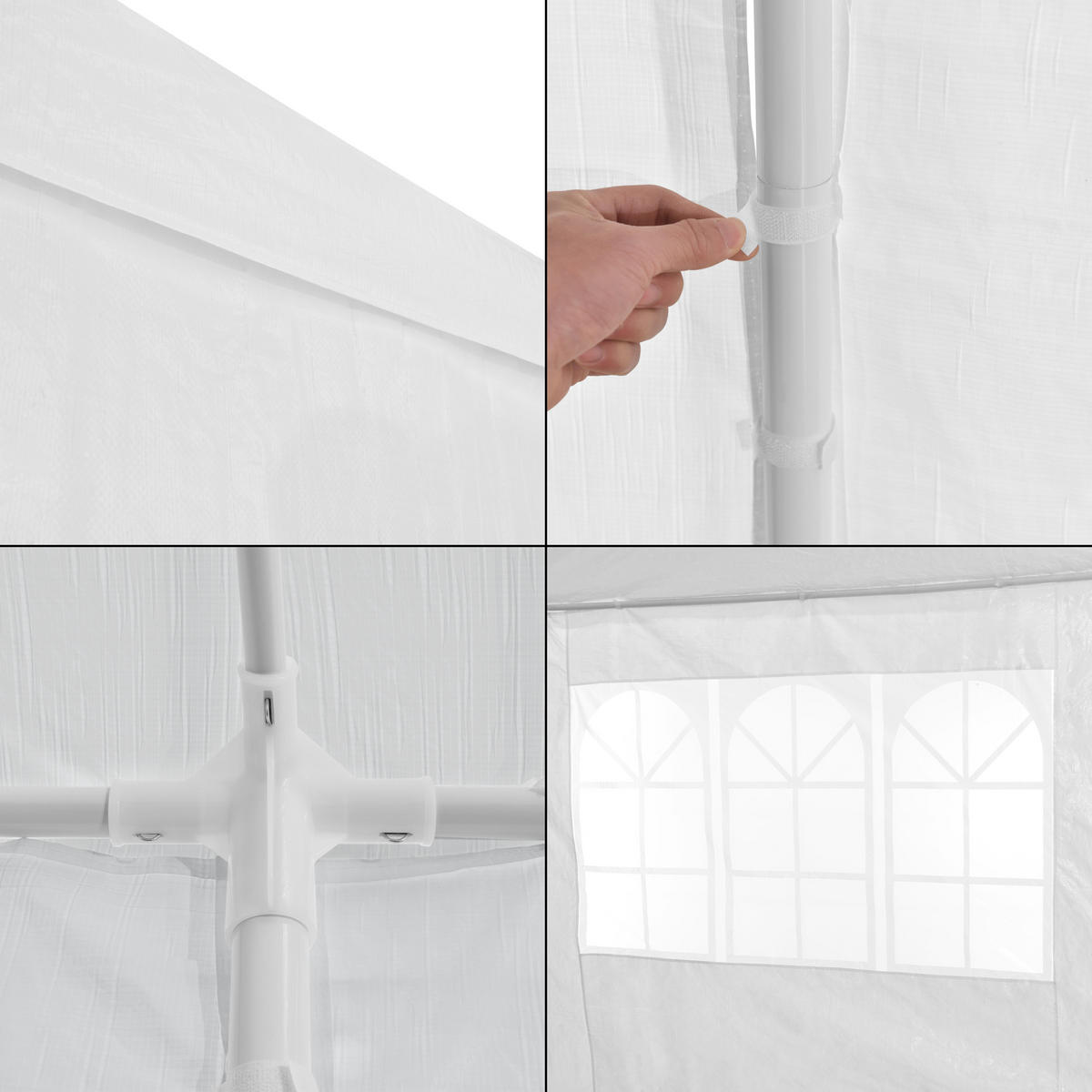 PARTYZELT Wedau - Weiß, Kunststoff/Metall (400/255/300cm) - casa.pro