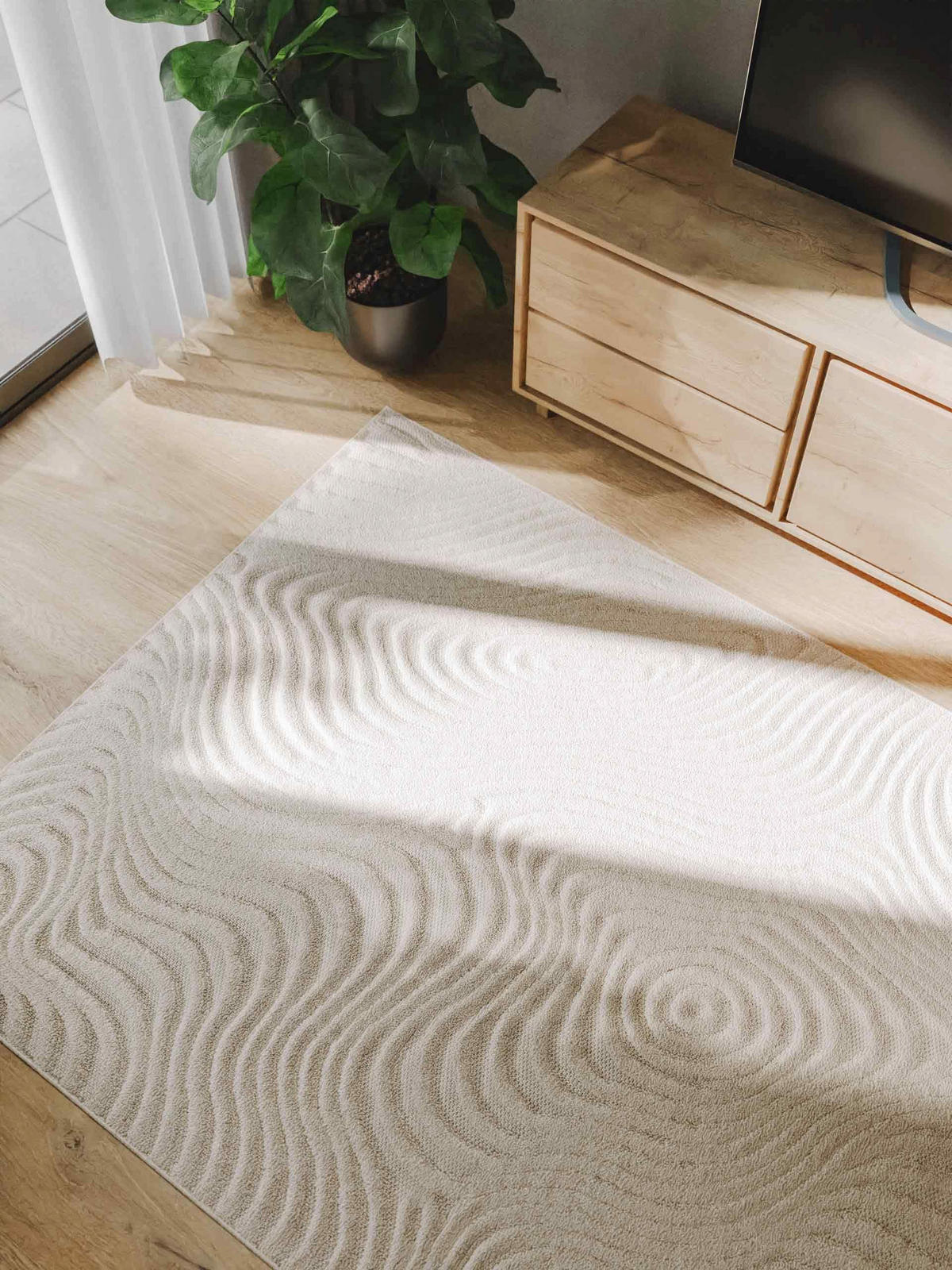 TEPPICH Leo Cream 160x230 cm - Creme, Kunststoff (160/230cm) - benuta