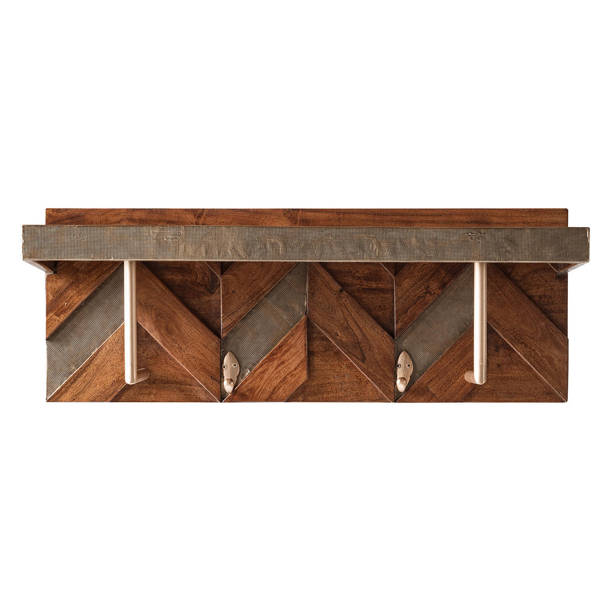 WANDGARDEROBE - Akazie massiv / Metall - Akaziefarben, Metall (81/30/25cm) - home24