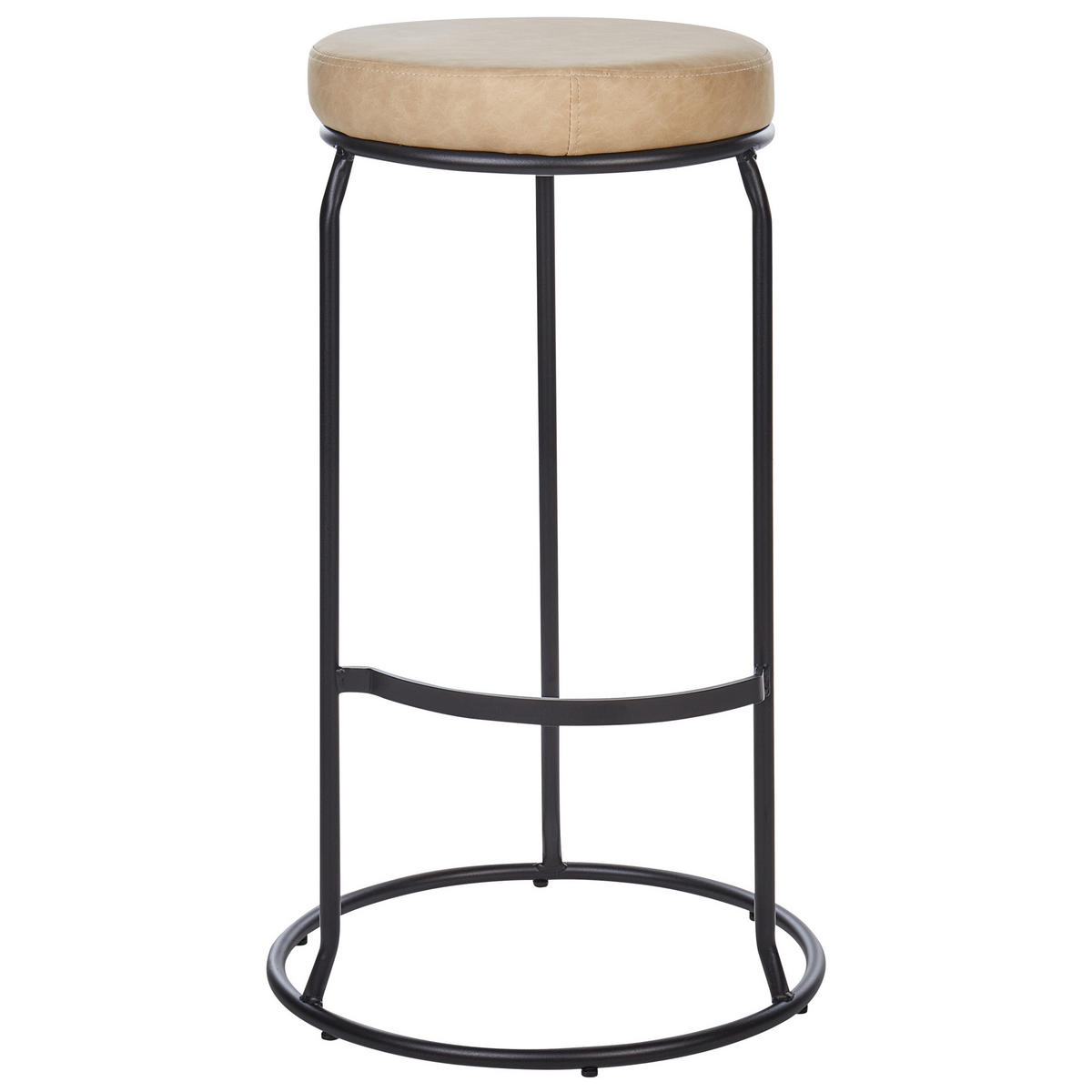BARHOCKER 2er-Set Kunstleder Beige Milroy - Beige, Kunststoff (43/74/43cm) - Beliani