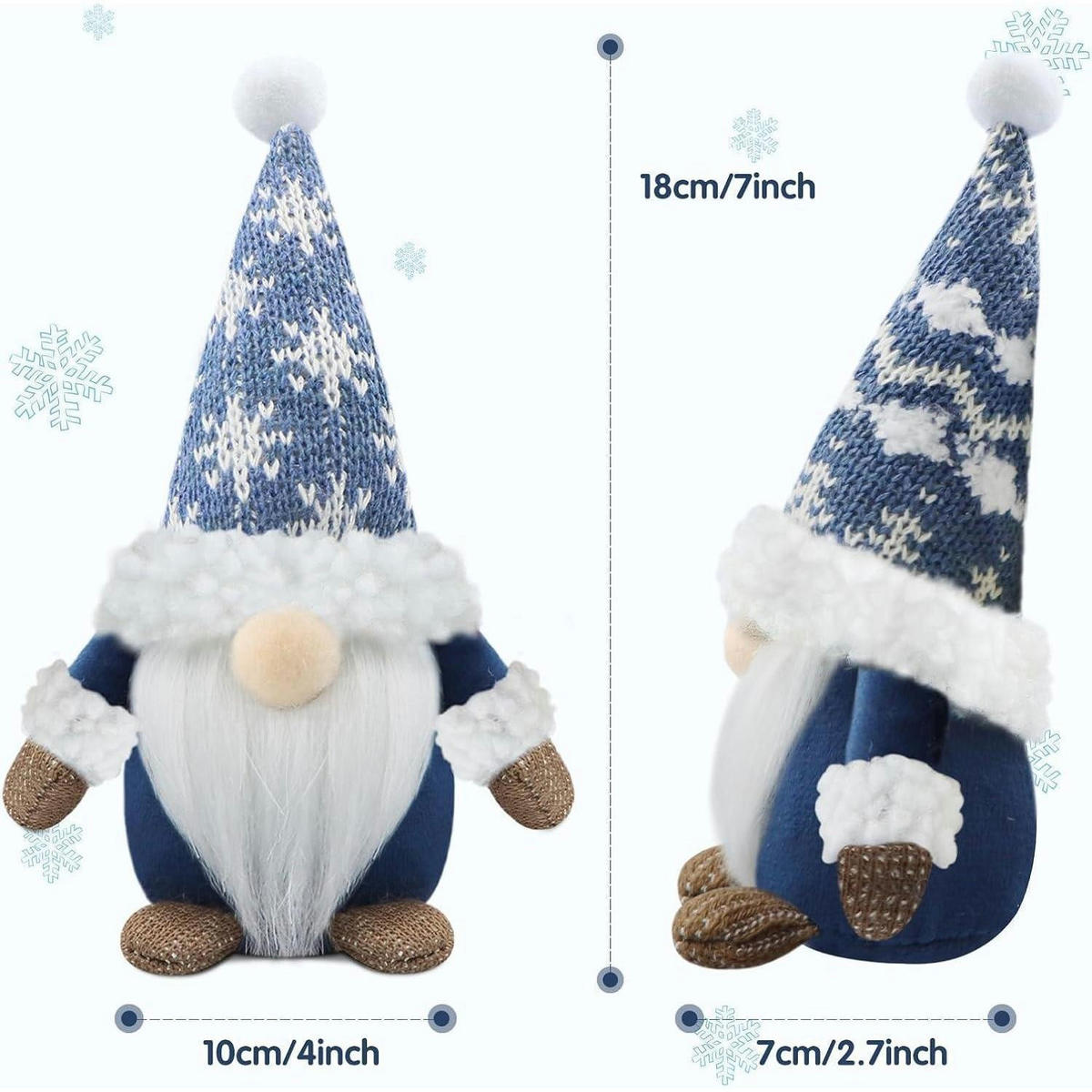 WEIHNACHTSWICHTEL 3er Set Blau Textil - Multicolor, Textil (10.2/6.9/17.8cm)