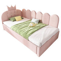 POLSTERBETT 90/200 cm Rosa aus Samt mit Ausziehbett - Rosa, Textil (90/200cm) - OKMYHOME