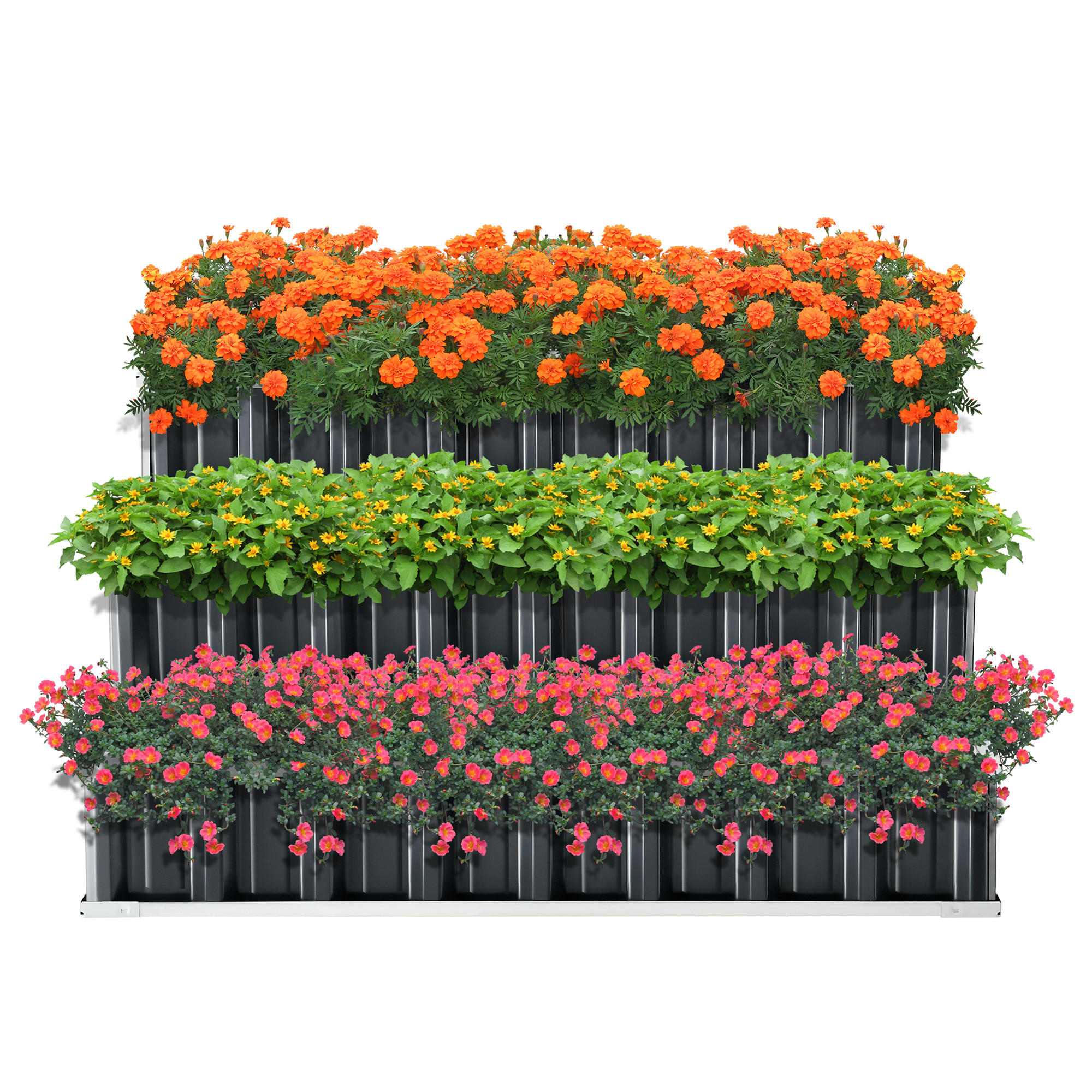 PFLANZBEET Renswoude - Anthrazit, Metall (118/60/118cm) - [en.casa]