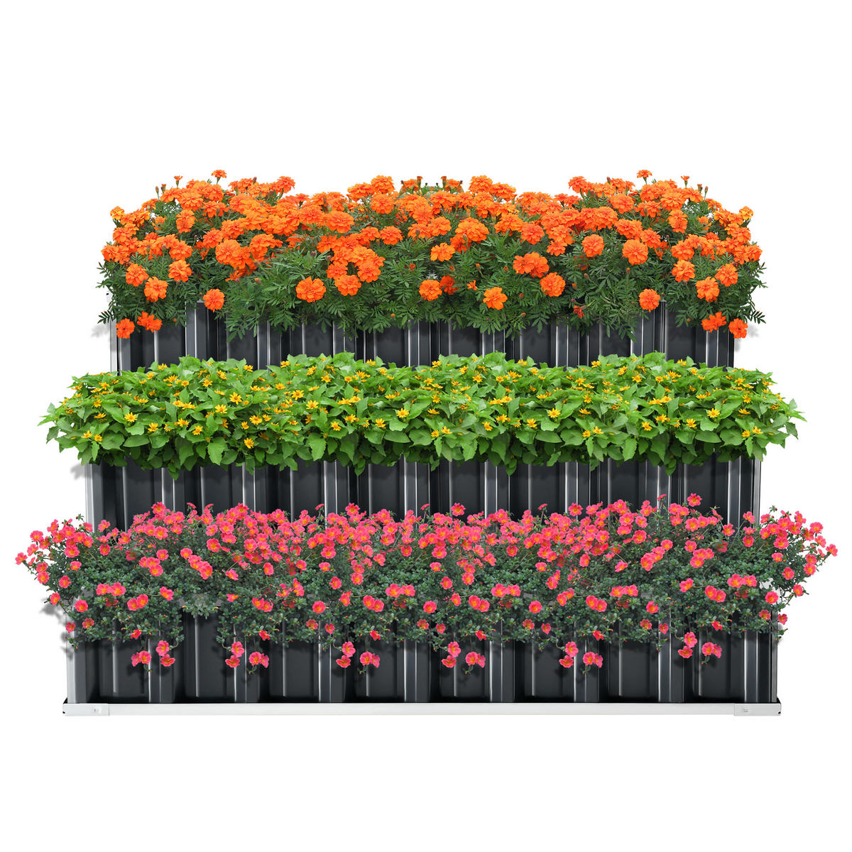 PFLANZBEET Renswoude - Anthrazit, Metall (118/60/118cm) - [en.casa]